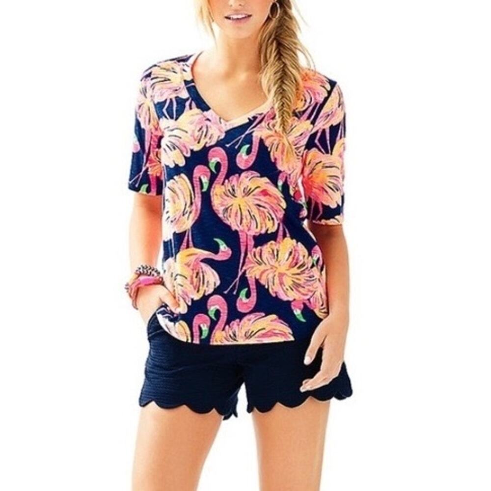 Lilly Pulitzer Flamingo Print Short Sleeve Tee